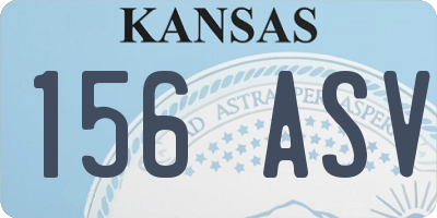 KS license plate 156ASV