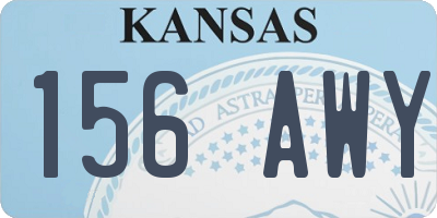 KS license plate 156AWY