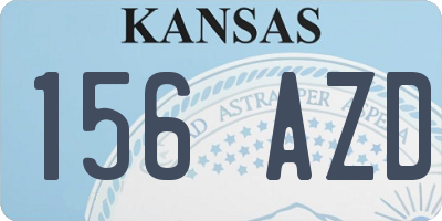 KS license plate 156AZD