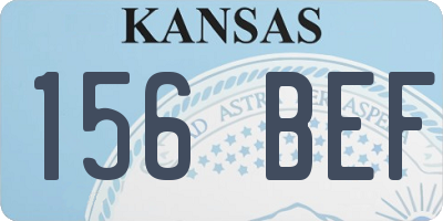 KS license plate 156BEF
