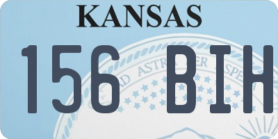 KS license plate 156BIH