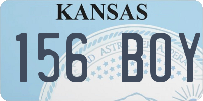 KS license plate 156BOY