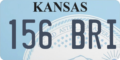 KS license plate 156BRI