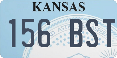 KS license plate 156BST