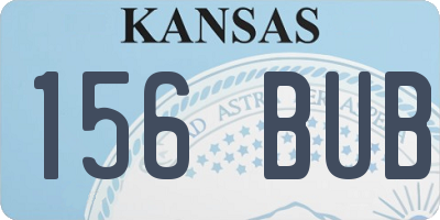 KS license plate 156BUB