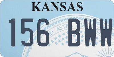 KS license plate 156BWW
