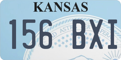 KS license plate 156BXI