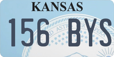 KS license plate 156BYS