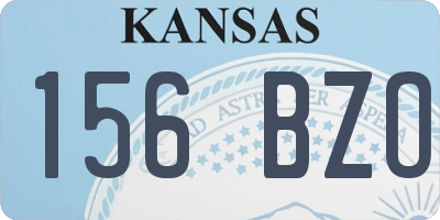 KS license plate 156BZO