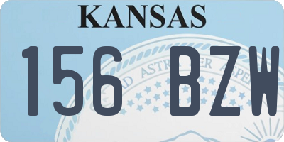 KS license plate 156BZW
