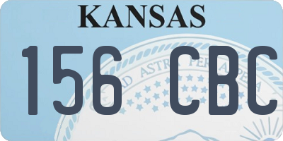 KS license plate 156CBC
