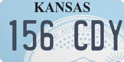 KS license plate 156CDY