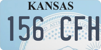 KS license plate 156CFH