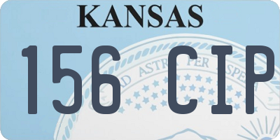 KS license plate 156CIP