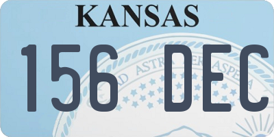 KS license plate 156DEC