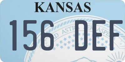 KS license plate 156DEF