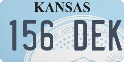 KS license plate 156DEK