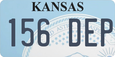 KS license plate 156DEP