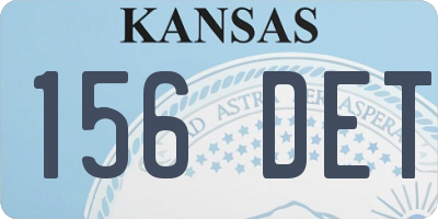 KS license plate 156DET
