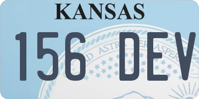 KS license plate 156DEV
