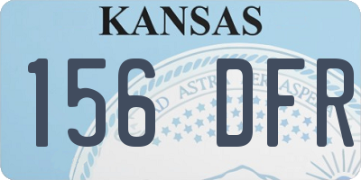 KS license plate 156DFR