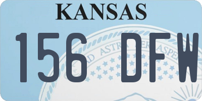 KS license plate 156DFW