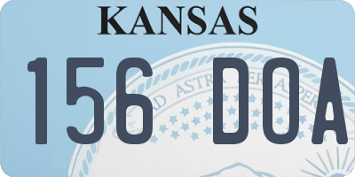 KS license plate 156DOA