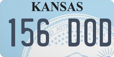 KS license plate 156DOD
