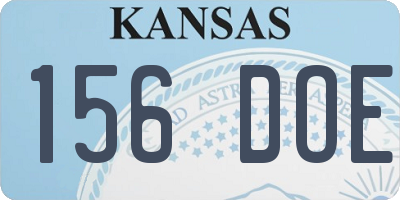 KS license plate 156DOE