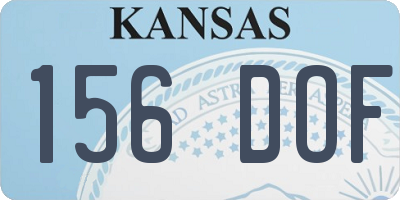 KS license plate 156DOF
