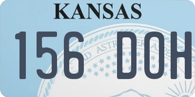 KS license plate 156DOH