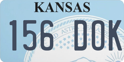 KS license plate 156DOK