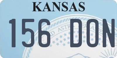 KS license plate 156DON