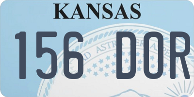 KS license plate 156DOR