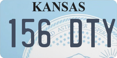 KS license plate 156DTY