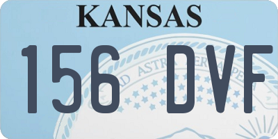 KS license plate 156DVF