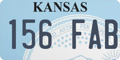 KS license plate 156FAB