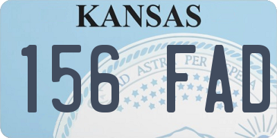 KS license plate 156FAD