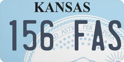 KS license plate 156FAS