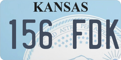 KS license plate 156FDK