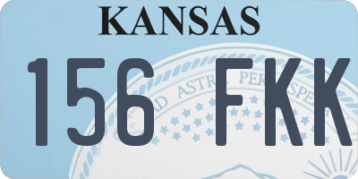 KS license plate 156FKK