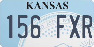 KS license plate 156FXR