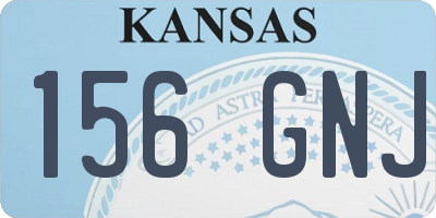 KS license plate 156GNJ
