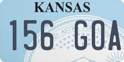 KS license plate 156GOA