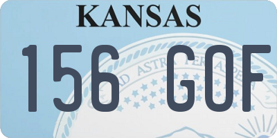 KS license plate 156GOF