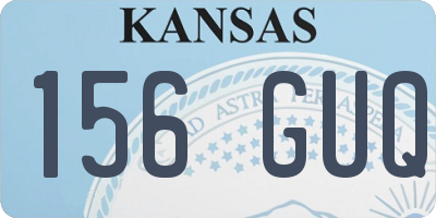 KS license plate 156GUQ