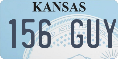 KS license plate 156GUY