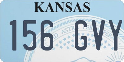 KS license plate 156GVY