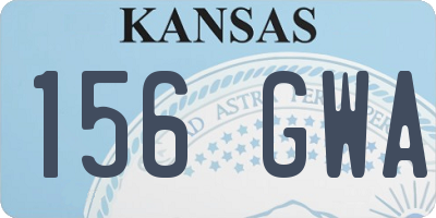 KS license plate 156GWA