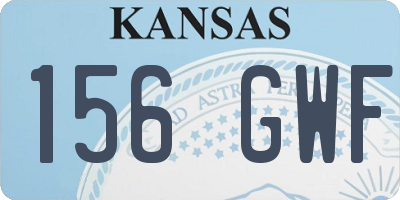 KS license plate 156GWF